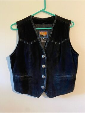 Cripple Creek Women's Black Suede Button Vest